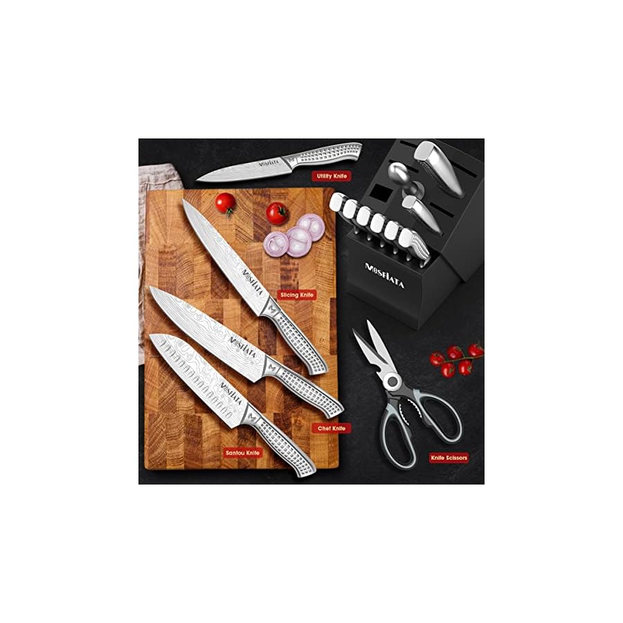 MOSFiATA-Kitchen-Knife-Set-17-Pieces-Japanese-Stainless-Steel-Knife-Sets-for-Kitchen-with-Block-with-Knife-Sharpening-Rod-Dishwasher-Safe-Silver MOSFiATA Kitchen Knife Set, 17 Pcs Japanese Stainless Steel Knife Sets for Kitchen with Block with Knife Sharpening Rod, Dishwasher Safe, Dad Birthday Knife Gift Set