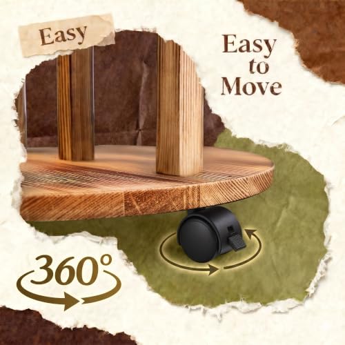 Image of GEEBOBO 5 Tiered Tall Plant Stand for Indoor | Wood Plant Shelf Corner Display Rack, Multi-tier Planter Pot Holder Flower Stand for Living Room Balcony Garden Patio, Brown