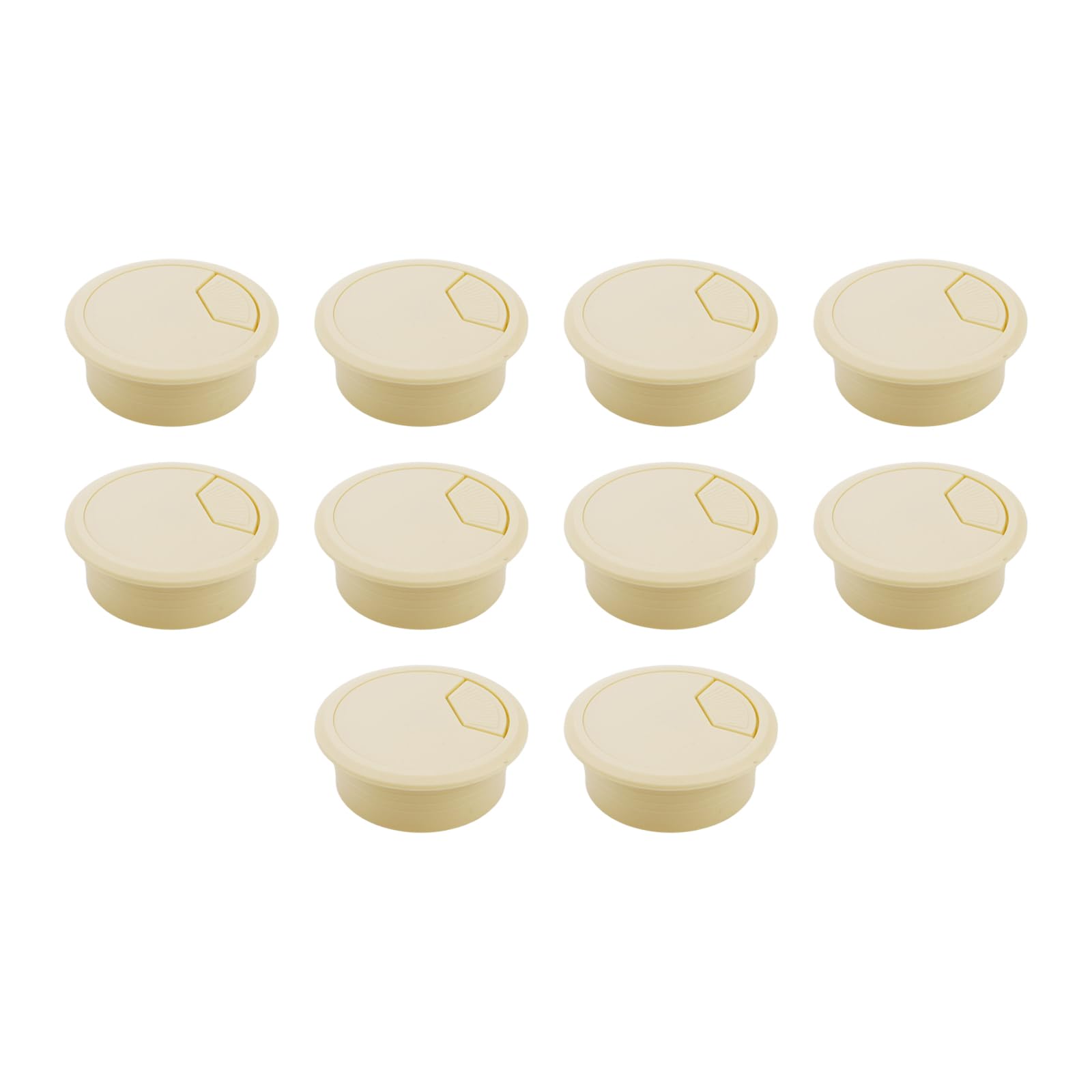 Xiaoyztan 2.46" Round Desk Grommet Desktop Wiring Hole Cover ABS Plastic Wire Grommet Cable Cord Organization for 2.08 Inch Hole Beige 10 Pcs
