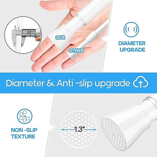 Image of Tension Curtain Rod White 1PCS Tension Rods for Windows 30 to 64 Inch Spring Curtain Rod Adjustable Tension Curtain Rod of Bathroom Window Curtain Rod Closet rod Kitchen rod Wardrobe