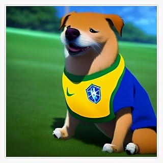 Even Dogs Will Cheer for Brazil Team Full Design Style Sticker Vinyl Decal Bumper Sticker 5"
