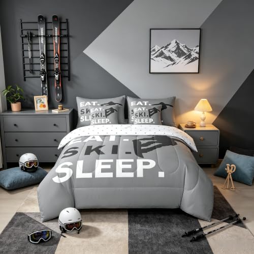 Image of Feelyou Ski Bedding Set Queen Size 7 Piece for Kids Women Men