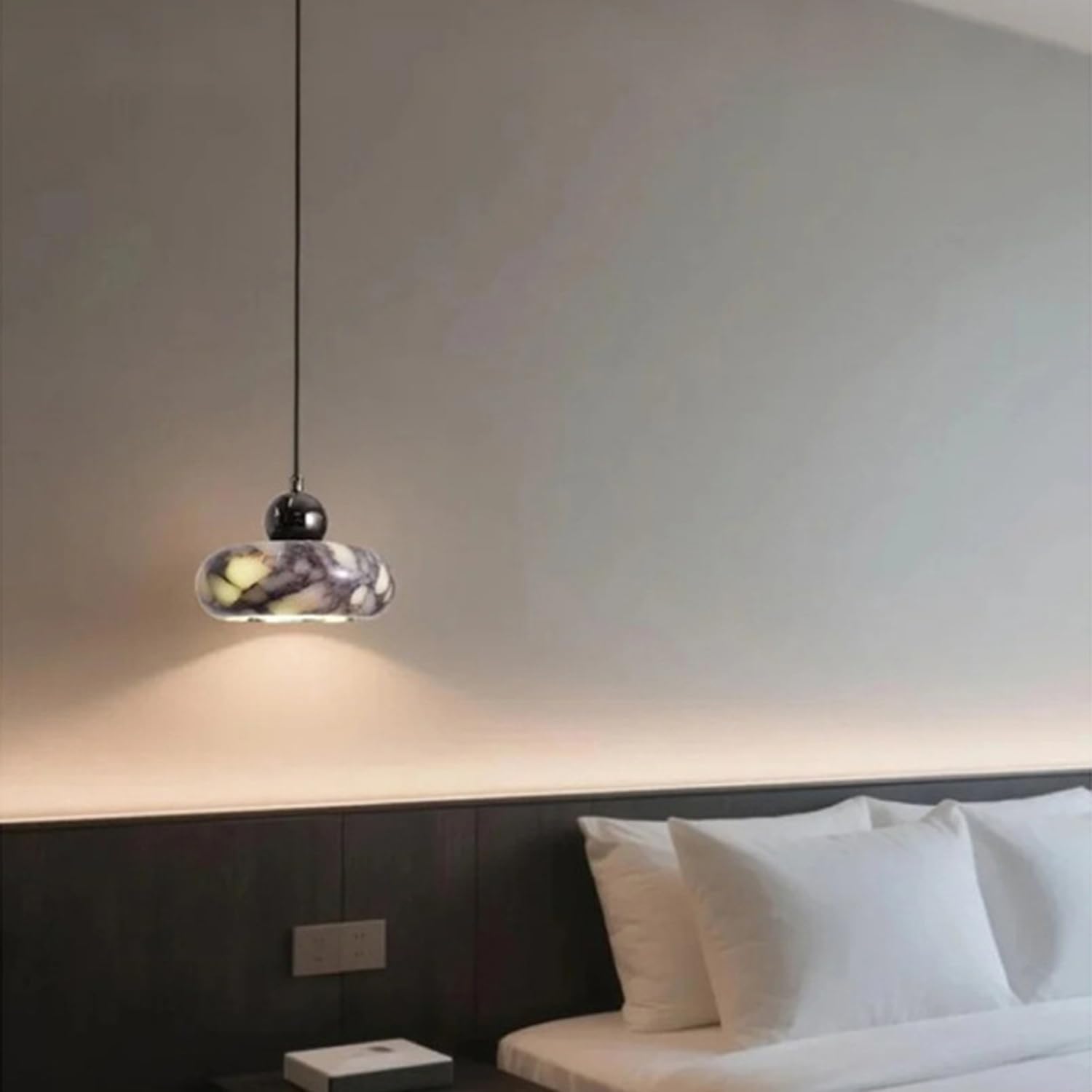 Lampada a sospensione in marmo a a testa singola