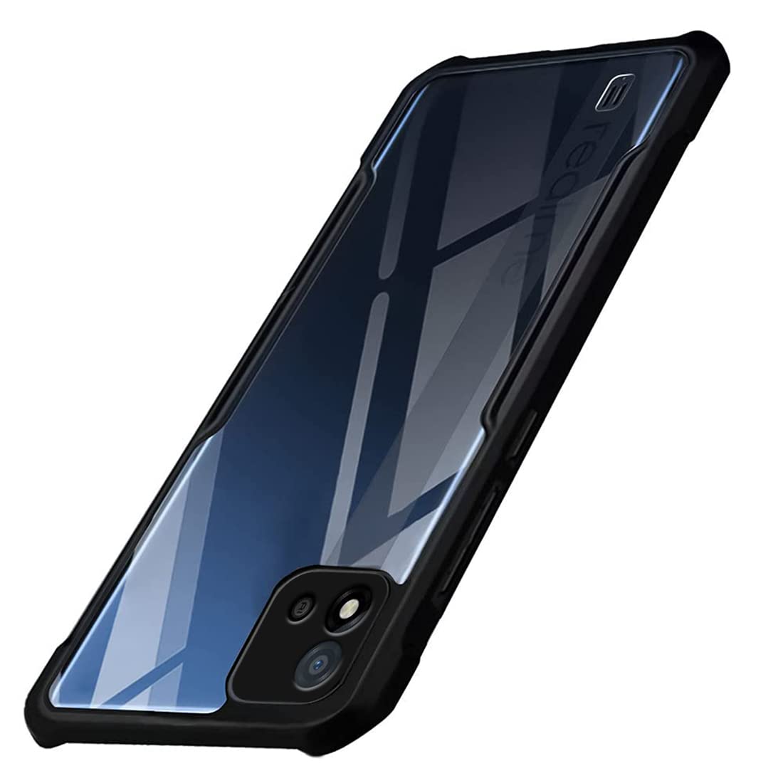 Fashionury Realme C20 Back Cover, Silicone & Acrylic Clear Hard Transparent Bumper Back Cover Case for Realme C20 / Realme C11 2021 (X-Black) (B09WYKK9W6) Amazon Price History, Amazon Price Tracker
