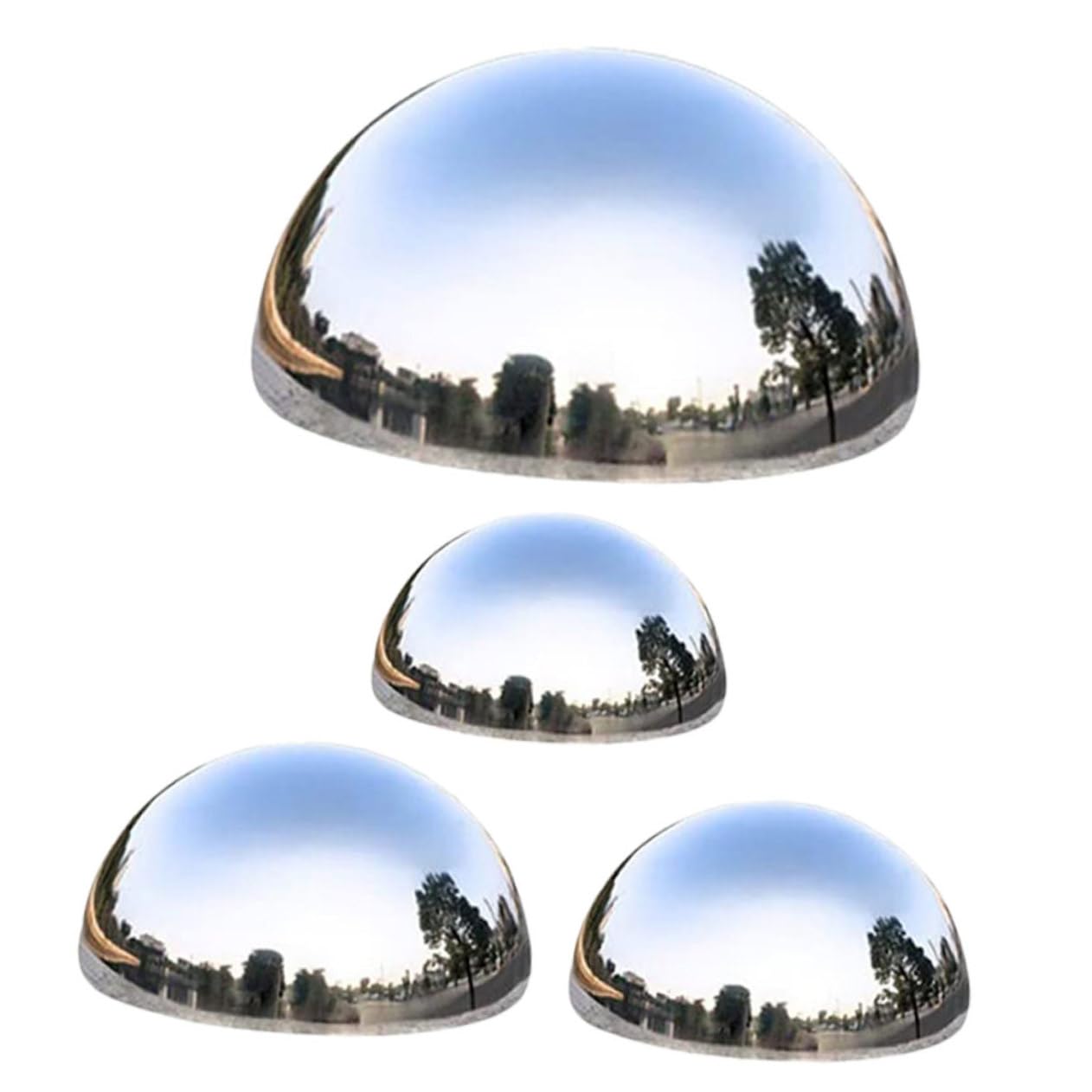 Levemolo 4pcs Garden Reflective Balls Outdoor Gazing Spheres Gold Hemispheres for Decor Solar Globes