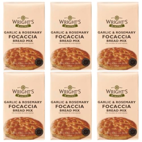 Garlic & Rosemary Focaccia Bread Mix 6X500g - Artisan Italian-Style Bread - Easy to Bake For Tear & Share, Sandwiches & Pizza Dough - Works in Bread Machines & Ovens - Soft, Fluffy & Freezabl