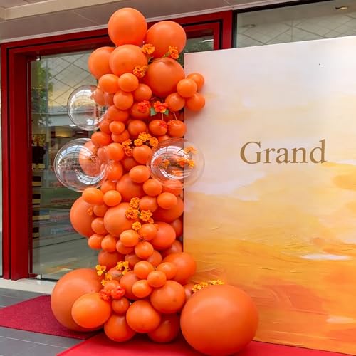 Image of Voircoloria 66pcs Orange Balloons 12inch Burnt Orange Latex Party Balloons for Thanksgiving Day, Fall Theme Party, Wedding, Birthday, Halloween, Baby Shower, Anniversary Party Decorations