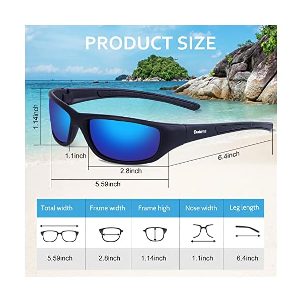 Duduma-Gafas-de-Sol-Deportivas-Polarizadas-Para-Hombre-Perfectas-Para-Esquiar-Golf-Correr-Ciclismo-TR8116-Super-Liviana-Para-Hombre-y-Para-Mujer