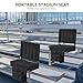 Buymoth 2pcs Stadium Seat for Bleachers with Back Support Bleacher Seat with Thick Cushion, Cup Holder, Carry Handle and Shoulder Strap for Outdoor Sports Events, Picnics, Beaches，Black