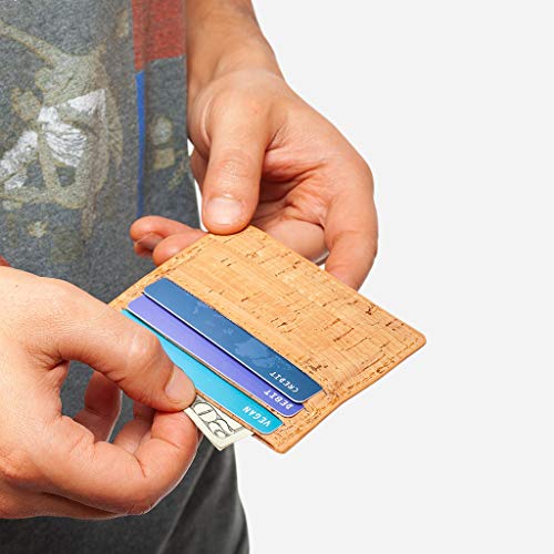 Cork Card Sleeve– Cork Wallet - Vegan Leather – Cruelty Free - Eco Friendly - Rustic3