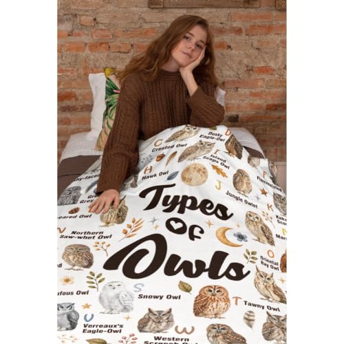 Owl Blanket,Types of Owls Blanket Owl Throw Blankets for Adults - image 3