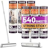 9.45'' Large Lint Rollers for Pet Hair Extra Sticky, with 540 Sheets,Giant Floor lint Roller Long Handle,Jumbo Couch lint Roller for Cleaning Carpets, Clothing, Furniture Wall Remover