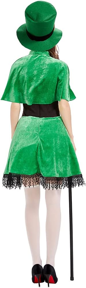 Seasons Women St. Patrick's Day Costume Green Charming Leprechaun Costume Skirt for Adult - Image 6