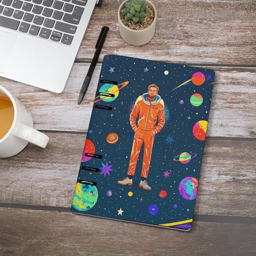 Carnet de notes cadeau idéal motif espace et feuilles rechargeables - 4