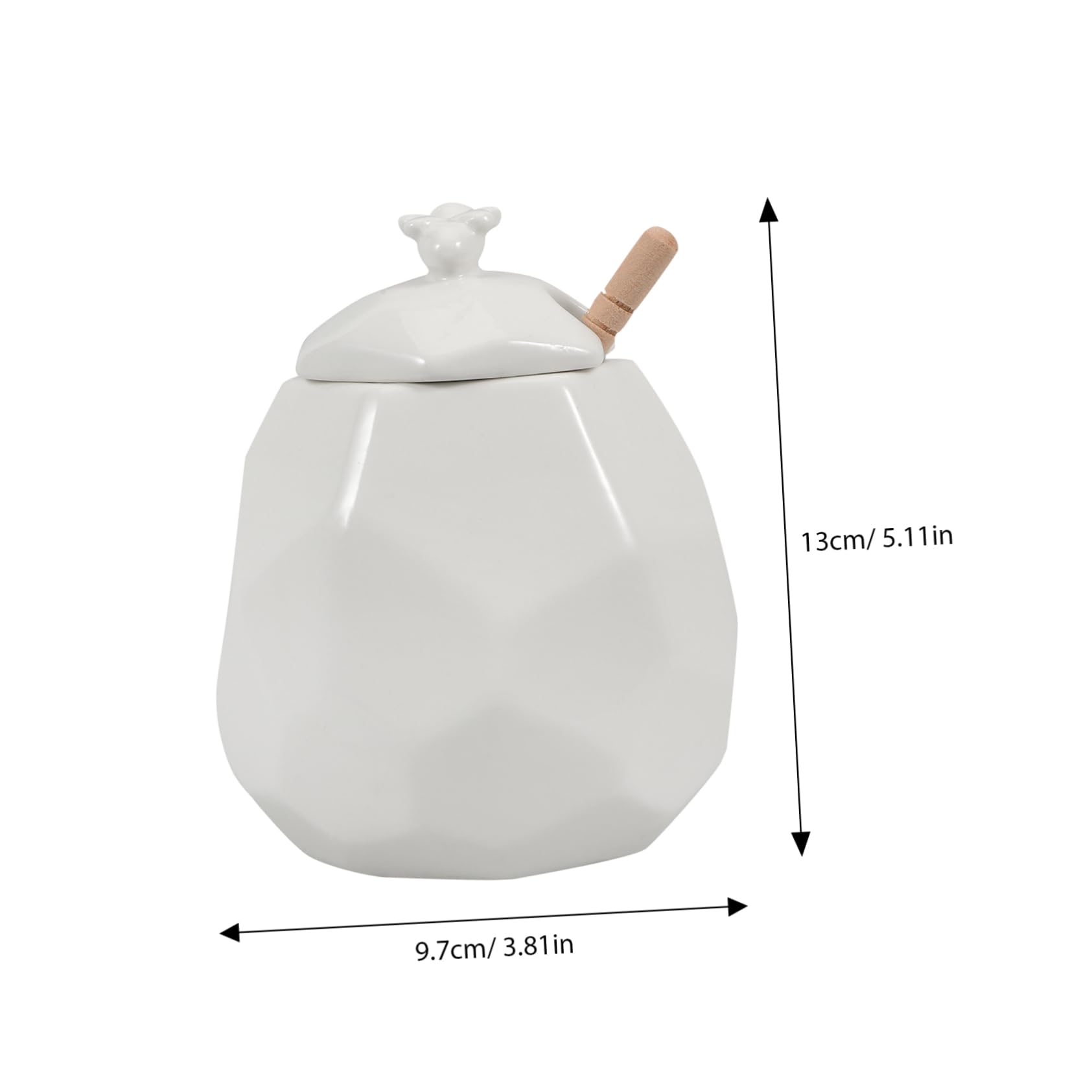 OUNONA 1 Set Ceramic Honey Jar with Lid and Wooden Dipper Versatile Honey Container for Syrup Jam and Candy Storage Exquisite Design for Home Use for Freshness