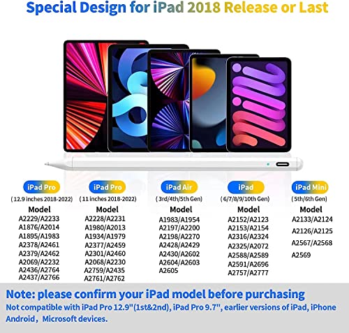 Lápiz para iPad compatible con modelos de 6ª a 10ª generación, iPad Pro, Air y Mini desde 2018 2