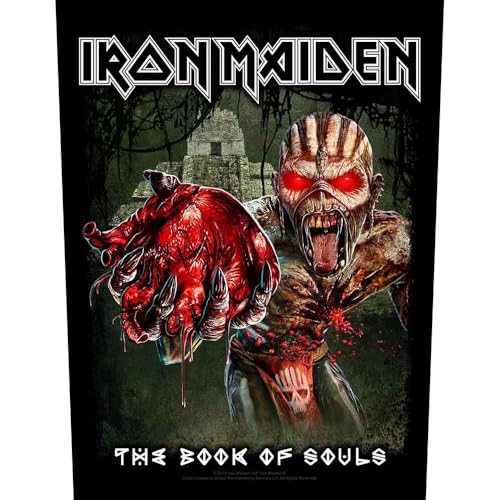 Iron Maiden Backpatch Book Of Souls Band Logo Eddie Heart Oficial 36Cm X 29Cm Size One Size