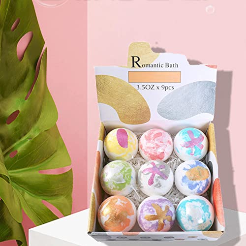 Bombas de banho para mulheres, Bombas de banho de chuveiro, 9 peças de bola de banho de espumantes a