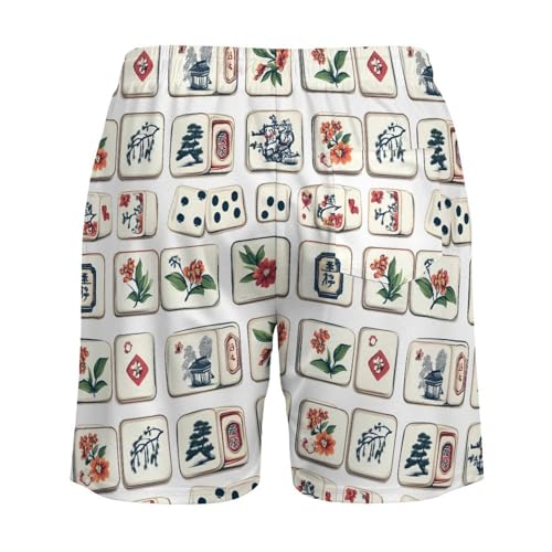 Chinese Mahjong Mens Swim Trunks with Quick-Drying Lining Beach Shorts for Outdoor Sports4