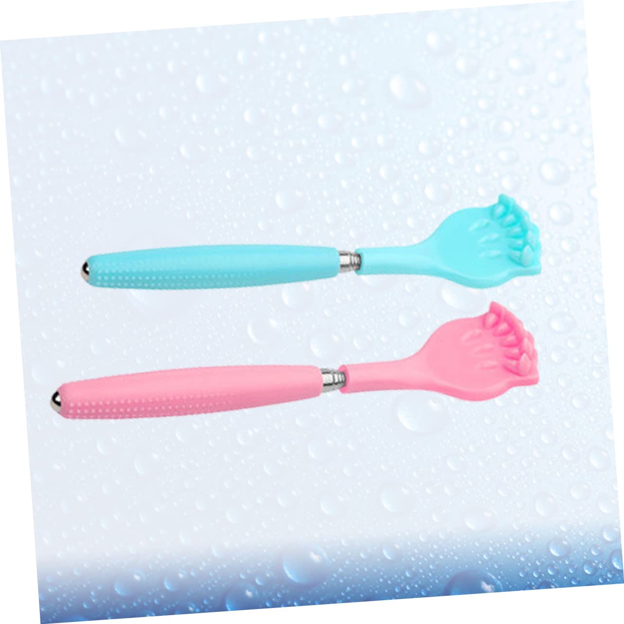 6piezas Rascador De Espalda Flexible Diseño Telescópico Masajeador Corporal Multifuncional Azul y Rosa Para Aliviar Picazón y Estrés