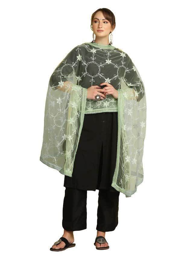 Women's Net Embroidery & Lace Traditional Dupatta