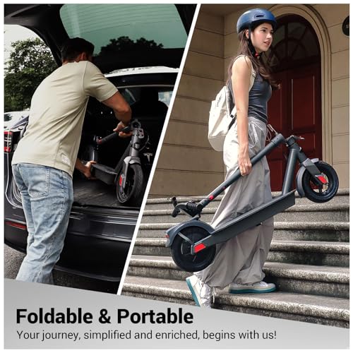 SISIGAD Electric Scooter Adults Peak 500W Motor,Long Range Scooter Electric for Adults,8.5\" Solid Tires,19 MPH Top Speed Portable Commuting E-Scooter with Double Braking System,Black - Thumbnail 7