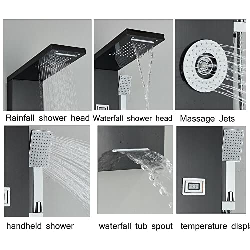 Shower Panel Tower Massage Body Jets System Rain&Waterfall Mixer Hand Shower miniatura 7