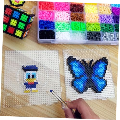 Abaodam 14 Peças Placa De Design De Pulseira Mini Contas De Fusão Artesanato Transparentes Pegboards