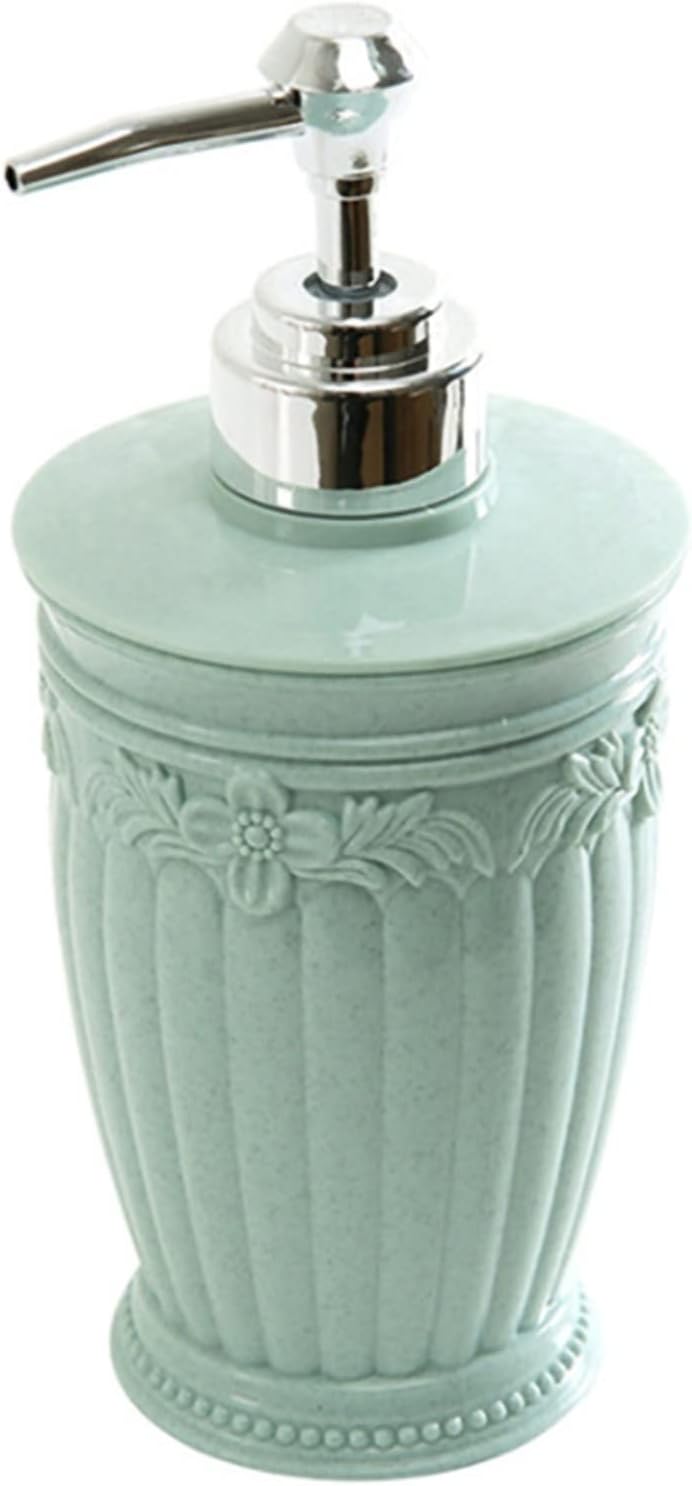 400ML Liquid Soap Dispensers Lotion Shampoo Carved Flower Pump Bottles Soap Container Supplies for Kitchen And Bathroom Lotion Soap Dispenser (Color : Pink 1) (Green 1)