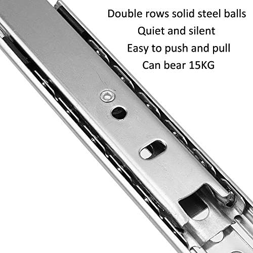 Mdurian 2 X 12" Heavy Duty 27mm Drawer Runners Slide Slides Ball Bearing Grooved Steel Extension Sizes Metal Kitchen Cabinet Desk Capacity