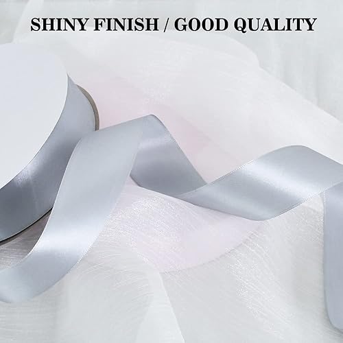 Vista 89 de TONIFUL - Listón de satén de color liso, para envolver regalos, sillas, día de San Valentín, boda, fiesta de cumpleaños, cabello, costura floral, 1
