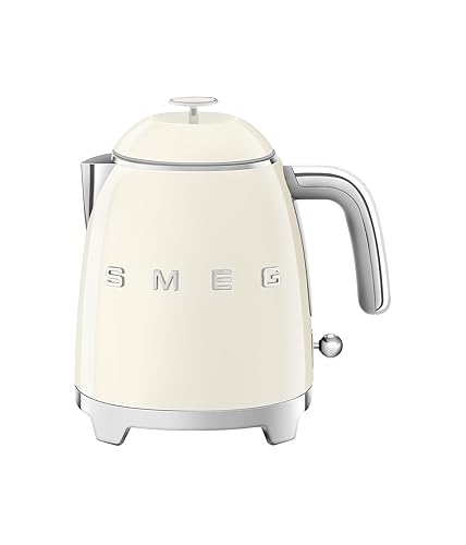 SMEG Mini 50's Retro Style 3 Cup Electric Kettle with Double Wall Anti Slip Base and Water Level Indicator (Cream)