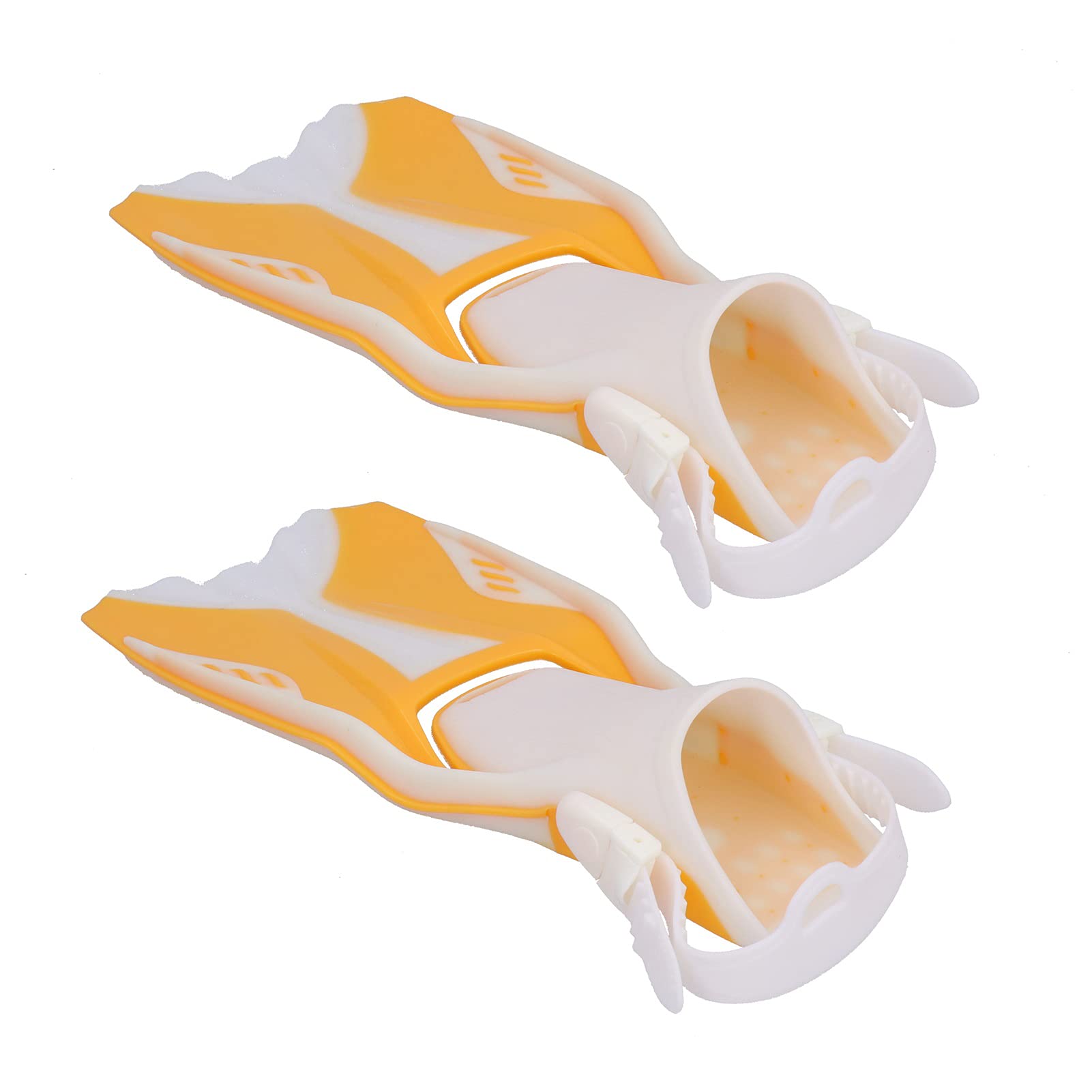 Aletas de Snorkel de Hoja Larga con diseño de talón Abierto para Uso en el océano y la Piscina, cómodas Aletas de natación Ajustables con Orificios de Drenaje para una