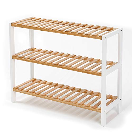 Edaygo Zapatero – Estantería para Zapatos, 3 Niveles 55 x 70 x 25 cm, bambú