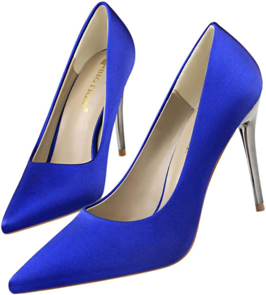 HolibannaWomens Summer Shoes Pointed Heels High Heel Pumps Sandals Summer Pointed Toe Elegant High Heels Classic Chunky Wedding Dress Shoes 1 Pair Pointed Toe Heels Womens Pumps Blue