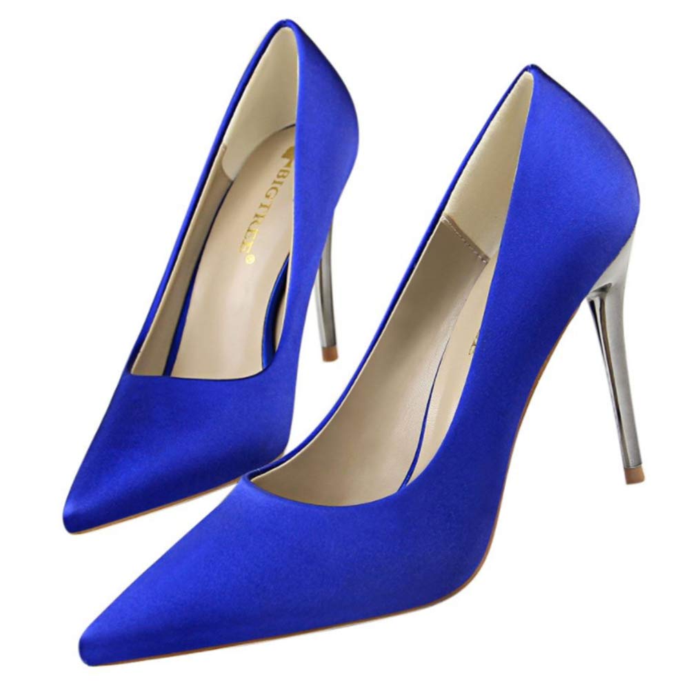 HolibannaWomens Summer Shoes Pointed Heels High Heel Pumps Sandals Summer Pointed Toe Elegant High Heels Classic Chunky Wedding Dress Shoes 1 Pair Pointed Toe Heels Womens Pumps Blue