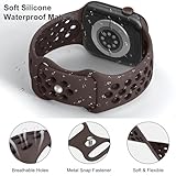 Yoohoo Sport Strap Compatible with Apple Watch Straps 38mm 40mm 41mm 42mm 44mm 45mm 46mm 49mm Women Men,Breathable Multi-Hole Dual-Color Band for iWatch Series 11 10 9 8 7 6 5 4 3 2 1 SE3 Ultra3,Brown - Image 2