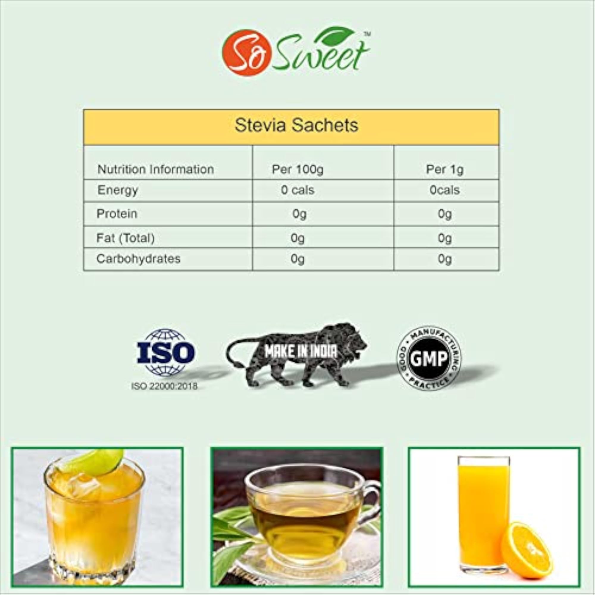 Stevia Sugar Sachets, 500 Sachets, Natural Sweetener