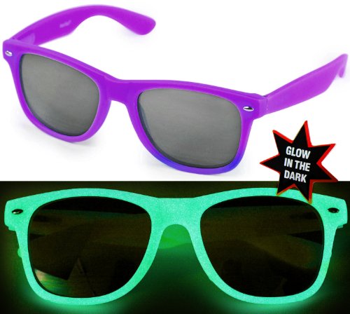Preisvergleich Produktbild Nerd Glow Brille Wayfarer Leuchtend / Sonnengläser Lila