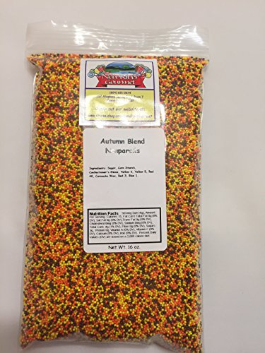 Candy Nonpareils for Desserts (Autumn Fall Blend (Orange, Yellow, Brown), 16 ounces (1 pound))