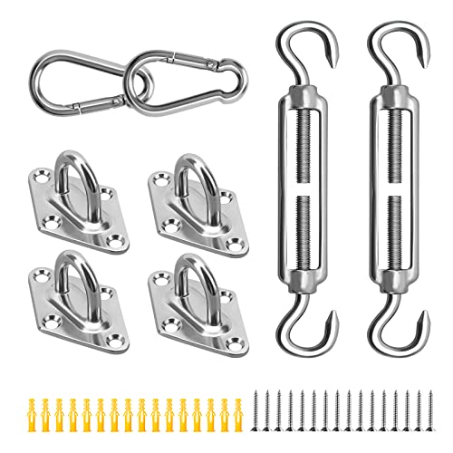 Kit de Fijación de Vela de Sombra, 304 Acero Inoxidable Kit de Fijación para Vela de Jardín para Velas de Sombra cuadradas y Triangulares, M5