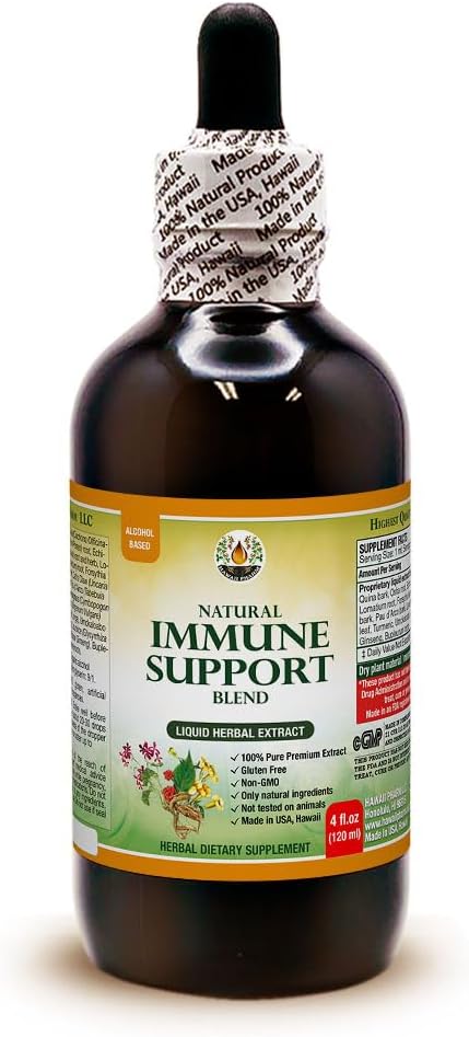 Natural Immune Support Supplement. Tincture of: Quina, OSHA, Echinacea, Lomatium, Forsythia, Cat's Claw, PAU d’Arco, Turmeric, Umckaloabo, Ginseng, Bupleurum and Other Herbs 4 oz
