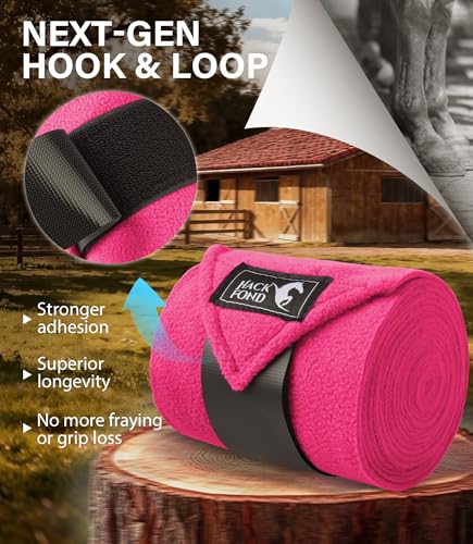 image for HackFond Fleece Horse Polo Leg Wraps Set of 4, 10' Horse Leg Bandages 