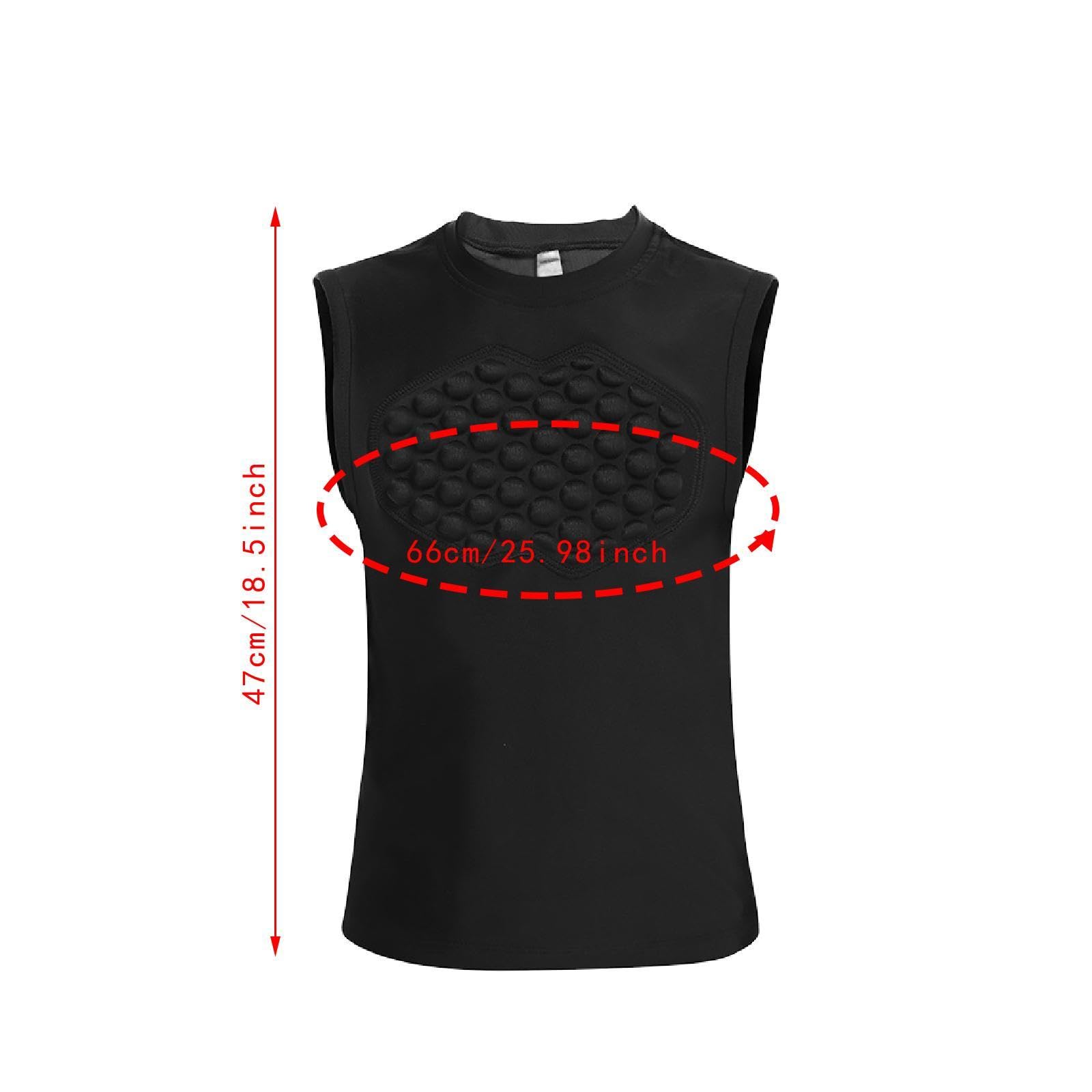 kowaku Basketball Chest Protector Vest, Comfortable Protective Shirt Body Protector, for Skateboarding Softball Basketball , YM Black