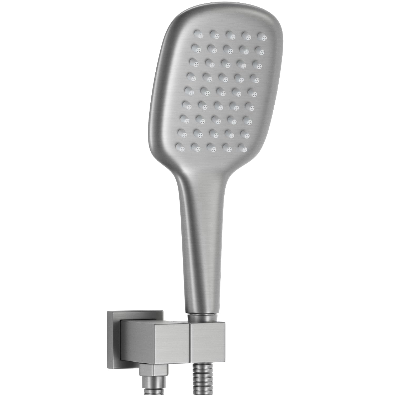 Cabezal de ducha de mano de níquel cepillado HONGTONGSOWER de acero inoxidable para baño, rociador de mano con pantalones extralargos de acero inoxidable