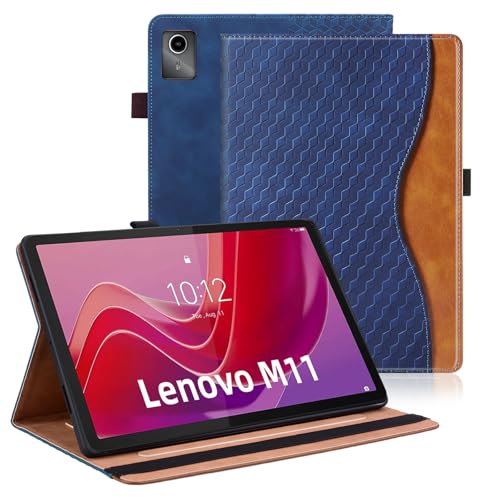 Étui Lenovo Tab M11 11" en cuir bleu foncé avec support multi-angles TB330FU
