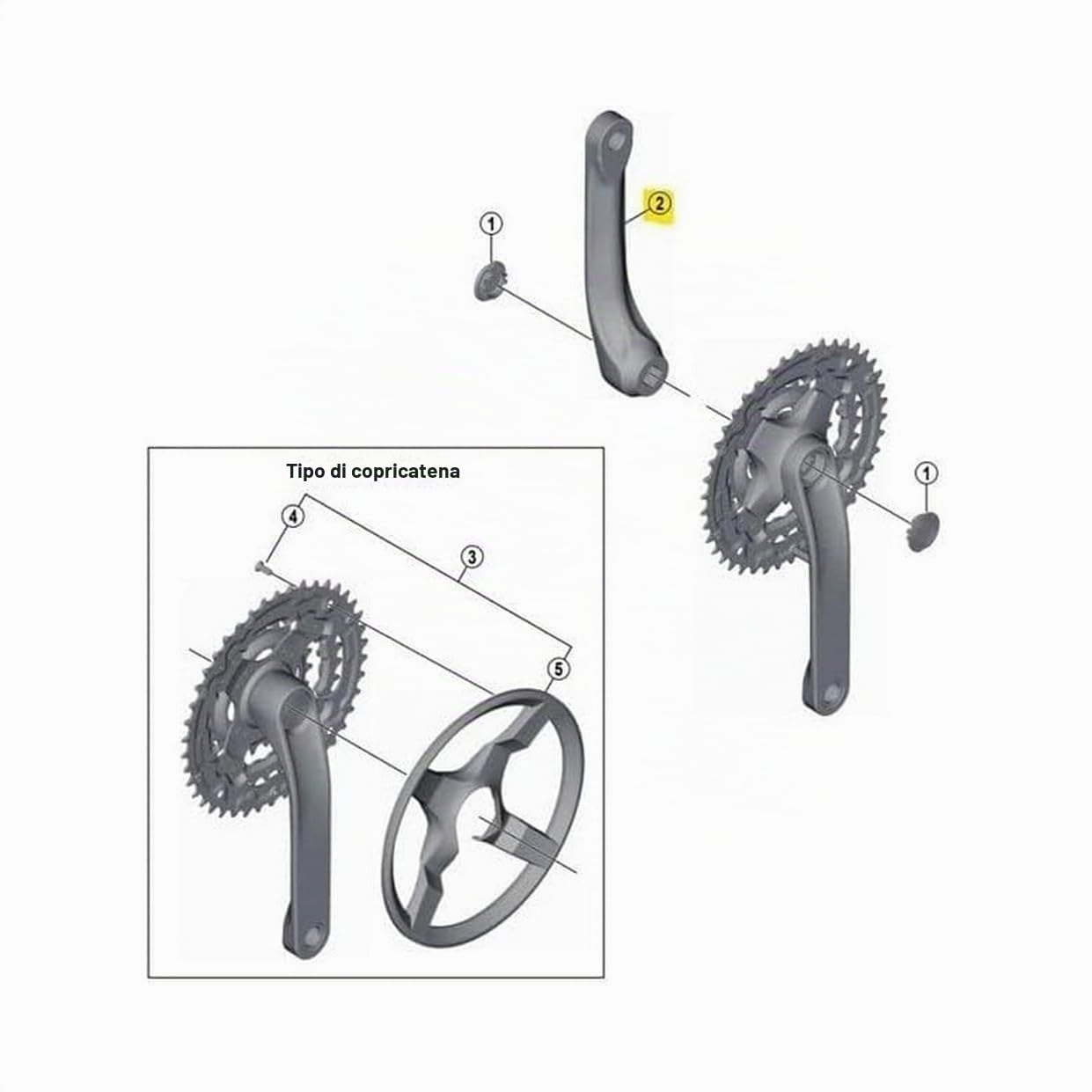 Shimano Fc-Ty301 Manovella Black 170 mm