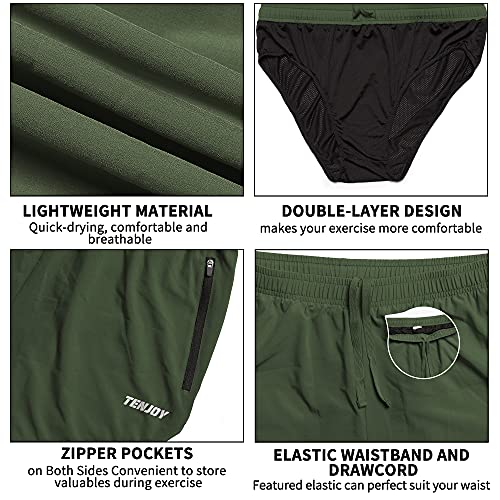 Image of Men's Running Shorts Gym Athletic Workout Shorts for Men 3 inch Sports Shorts with Zipper Pocket