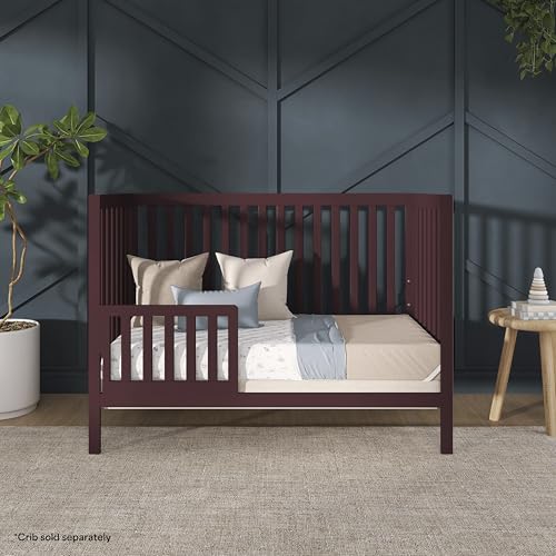 Image of Dream On Me Toddler Guard Rail for Convertible Crib, Solid Wood Bed Rail for Toddler Bed Conversion, Auburn