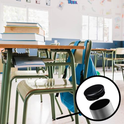 Image of Prescott Plastics 1 inch (25.4mm) Outer Diameter Ribbed Plastic Hole Plugs, Round Black Metal Tubing End Caps, Strong Furniture Leg Inserts, Impact & Weather Resistant, Made in the USA - 10 Pack